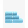 Hugo Boss River Blue Plain Egyptian Cotton Towel Rang In River Blue