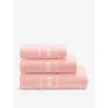 Hugo Boss Primrose Plain Logo-embroidered Egyptian-cotton In Primrose