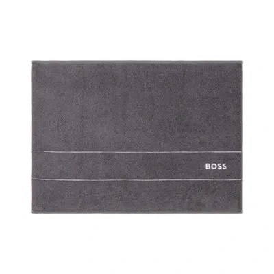 Hugo Boss Plain River Blue Bath Mat In Gray