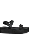 Hugo Boss Platform Strap Sandals In Black