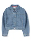 Hugo Boss Pleat-detail Denim Jacket In Blue