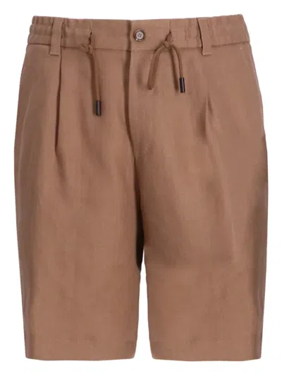 Hugo Boss Shorts Mit Faltendetail In Brown
