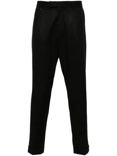 Hugo Boss Pleat-detail Trousers In Black