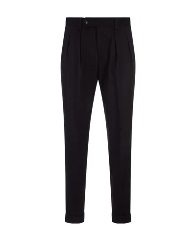 Hugo Boss Pleat-detailing Straight-leg Trousers In Black