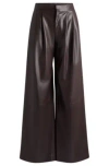 Hugo Boss Pleat-front Relaxed-fit Trousers In Faux Leather In Light Red