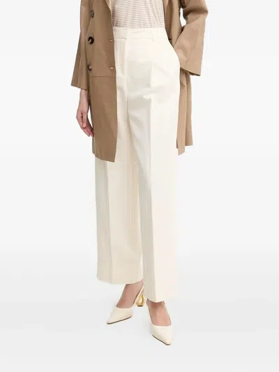 Hugo Boss Pleated Belt-loops Trousers In Neutral