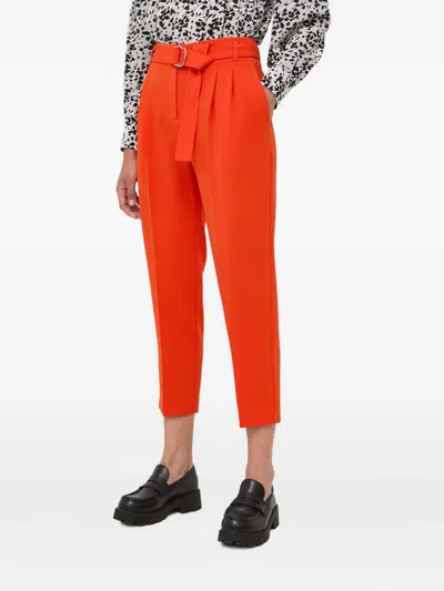 Hugo Boss Cropped-hose Mit Bundfalten In Red