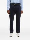 Hugo Boss Pleated Corduroy Trousers In Blue