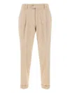Hugo Boss Pleated Corduroy Trousers In Neutral
