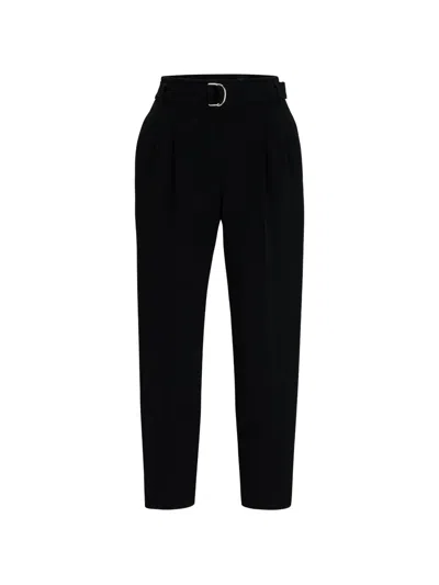 Hugo Boss Pleated-detail Trousers In Black