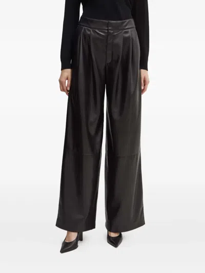 Hugo Boss Pleated-front Trousers In Black