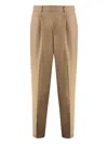 Hugo Boss Boss Wool Blend Trousers In Brown