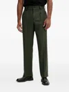 Hugo Boss Pleated-front Trousers In Green