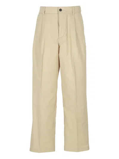 Hugo Boss Pleated-front Trousers In Neutral