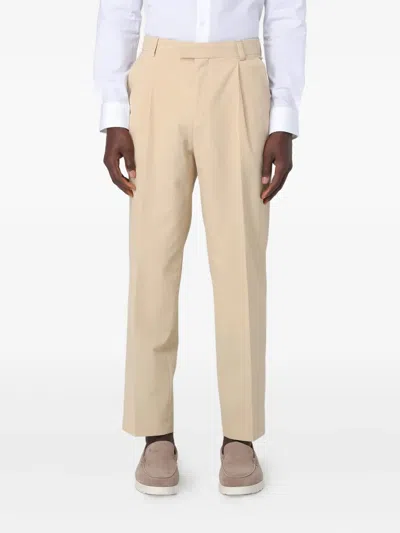 Hugo Boss Pleated-front Trousers In Neutral