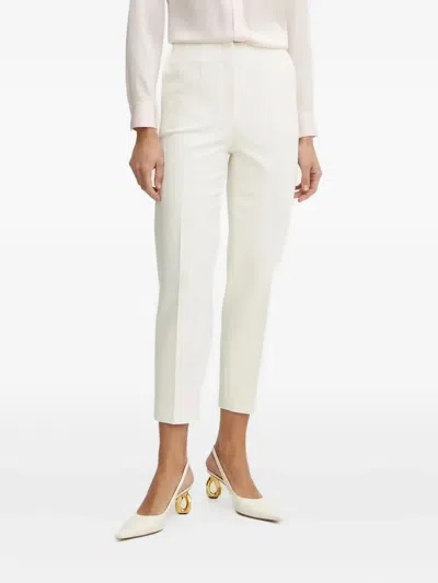 Hugo Boss Pleated-front Trousers In White