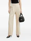 Hugo Boss Pleated High-waisted Trousers In Neutral