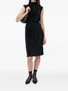 Hugo Boss Pleated Midi Dress In Black