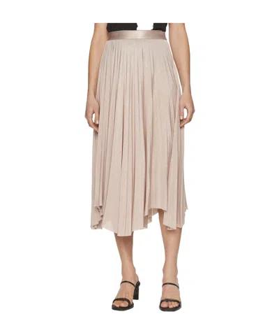 Hugo Boss Pleated Midi Skirt In Nude