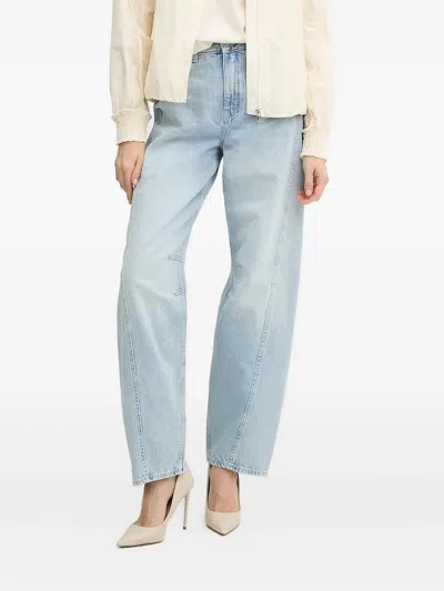 Hugo Boss Pleated-panel Jeans In Blue