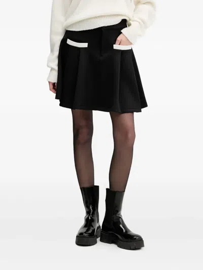 Hugo Boss Pleated Pocket Mini Skirt In Black