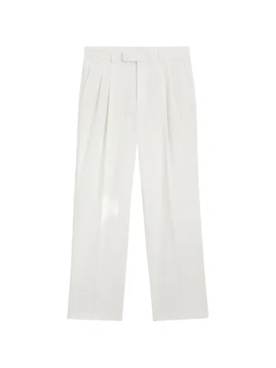 Hugo Boss Pleated Relaxed-fit Tailored Trousers In Neutral