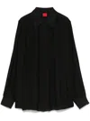 Hugo Boss Regular-fit Blouse In Pliss Crepe In Schwarz