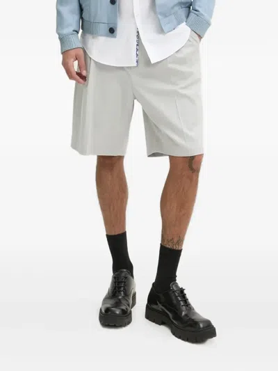 Hugo Boss Pleated Shorts In Gray