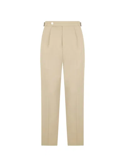 Hugo Boss Pleated Straight-leg Trousers In Brown