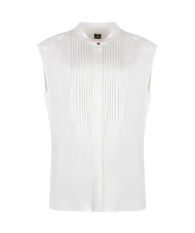 HUGO BOSS BOSS HUGO BOSS PLEATED SHORT-SLEEVED BLOUSE