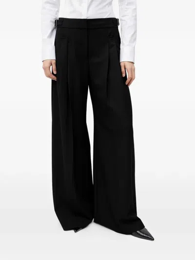 Hugo Boss Pleated Trousers In Black