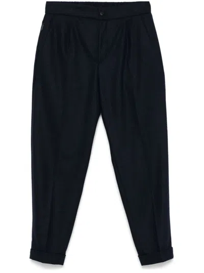 Hugo Boss Pleated Trousers In Blue