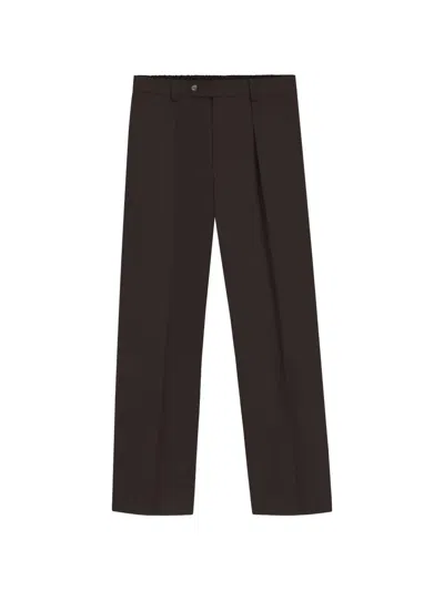 Hugo Boss Oversized-fit Trousers In Cotton And Linen In Black