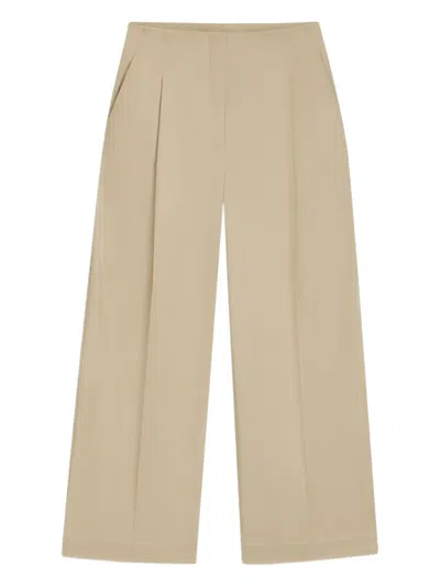 Hugo Boss Relaxed-fit Trousers In Stretch Cotton In Neutral