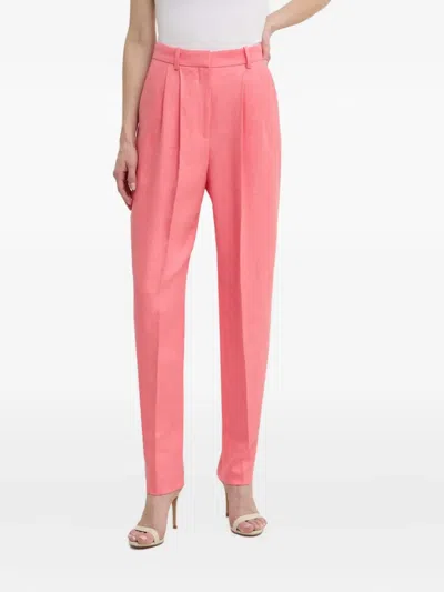 Hugo Boss Pleated Trousers In Pink