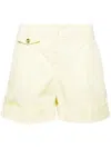 Hugo Boss Pleated Twill Shorts In Yellow