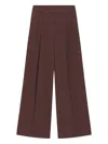 Hugo Boss Relaxed-fit Pants In Stretch Fabric With Wrap Effect In Brown