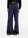 Hugo Boss Pleated Wide-leg Trousers In Blue