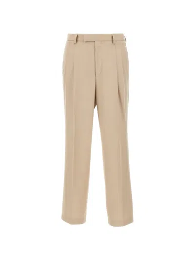 Hugo Boss Pleated Wide-leg Trousers In Neutral
