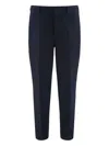 Hugo Boss Wool Blend Tailored Trousers Belt Loops Pockets In Blue