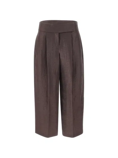 Hugo Boss Pleated-design Trousers In Brown