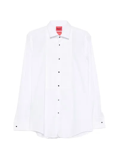 Hugo Boss Pleated-front Shirt In Multi