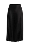 Hugo Boss Pliss Maxi Skirt In Satin Twill In Black