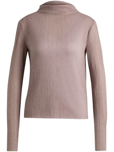 Hugo Boss Plissé-effect Blouse In Pink