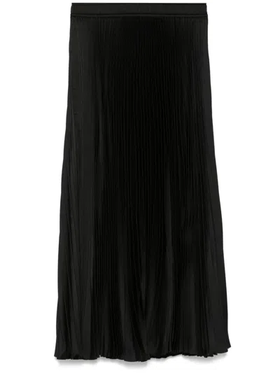 Hugo Boss Plissé Midi Skirt In Black