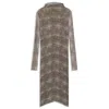 Hugo Boss Plissé-tulle Dress With Modal Lining In Gray