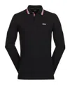 Hugo Boss Plisy Long-sleeved Polo Shirt In Black