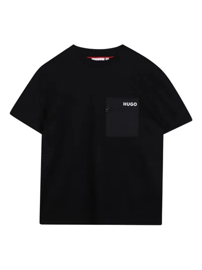 Hugo Boss Kids' Pocket T-shirt In Black