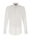 Hugo Boss Slim Fit Men's Viscose Shirt With Three-button Cuffs In White