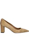 Hugo Boss Pointed-toe Block-heel Heeled Pumps In Neutral